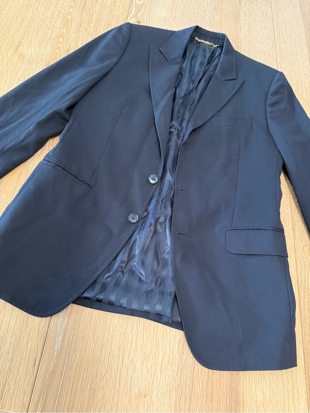 Dolce Gabbana Vintage 2007 Wool Blazer Boyfriend oversized Black IT 46 Us 38 - Picture 3 of 15